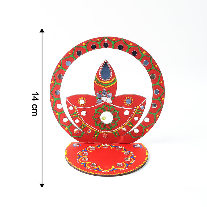 Handcrafted Wooden Decorative Diya Stand (1 Pc) - Trendex