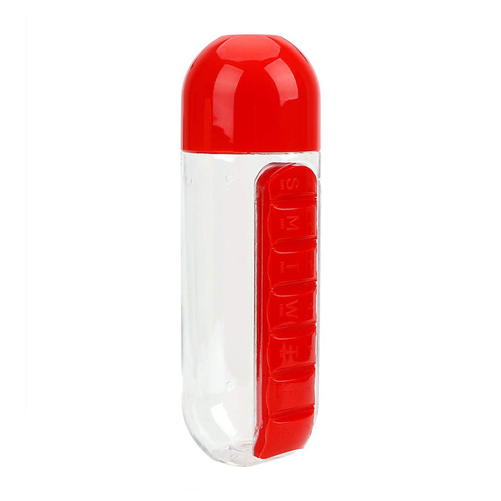 Water Bottle With Built-in 7-day Pill Organizer Approx 900ml (1 Pc) - Trendex