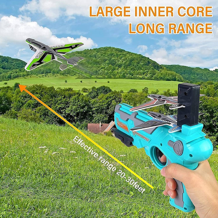 4710 Airplane Launcher Gun Toy With Foam Glider Planes Outdoor Games For Children Best Aeroplane Toys For Kids Air Battle Gun Toys  ( 5 Plane Include ) - Trendex
