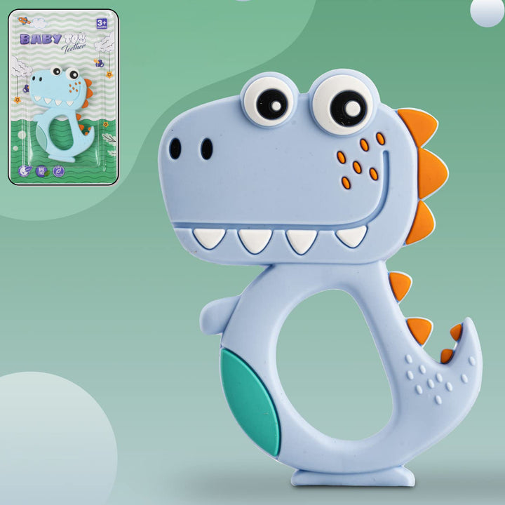Silicone Dinosaur Teether For Baby (1 Pc  Mix Design  Color) - Trendex