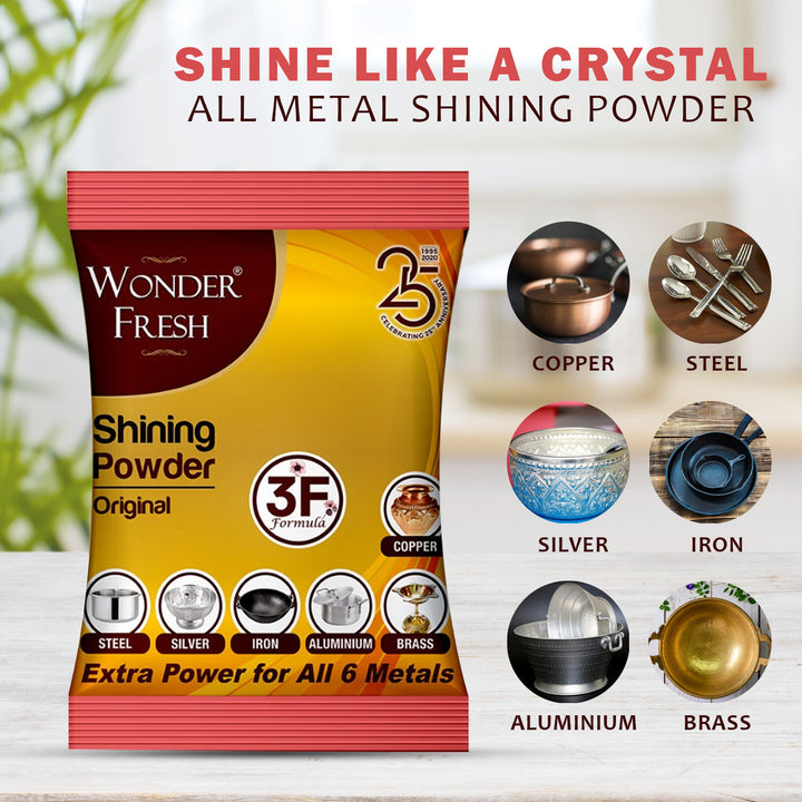 Shining Powder Cleans And Polishes Copper Brass Silver Aluminum Iron And Steel Removes Tarnish And Oxidation (200 Gm) - Trendex
