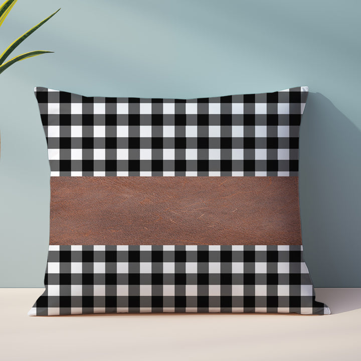 Pillow Covers Leather  Cotton Cushion Covers (17  17 Inch  1 Pair  2 Pc) - Trendex