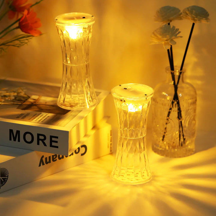8440 Crystal Lamp Universal Night Light Soft Lighting Eye Protection For Nursery Study Bedroom Transparent Crystal Table Soft Lighting Multipurpose For Hotel For Office For Childrens Room (12pc Moq) - Trendex