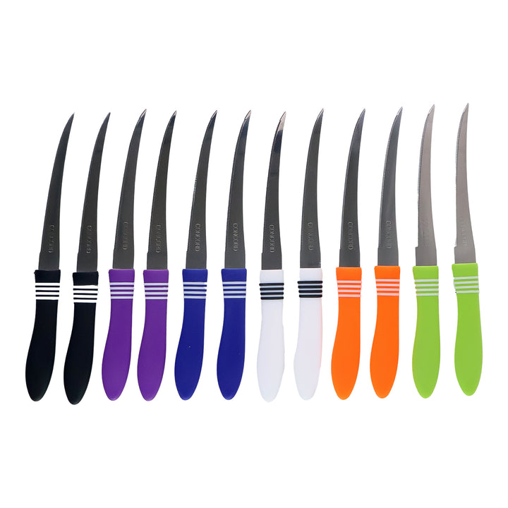 Stainless Steel Multipurpose Serrated Knife Set (12 Pc) - Trendex