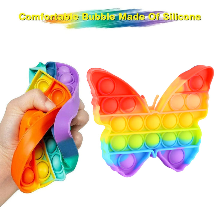 17638 Pop Fidget Toy Push Pop Bubble Fidget Sensory Toy For Kids And Adults Fidget Popper Stress Reliever Sensory Fidget Poppers (Butterfly  Car Shape  1 Pc) - Trendex