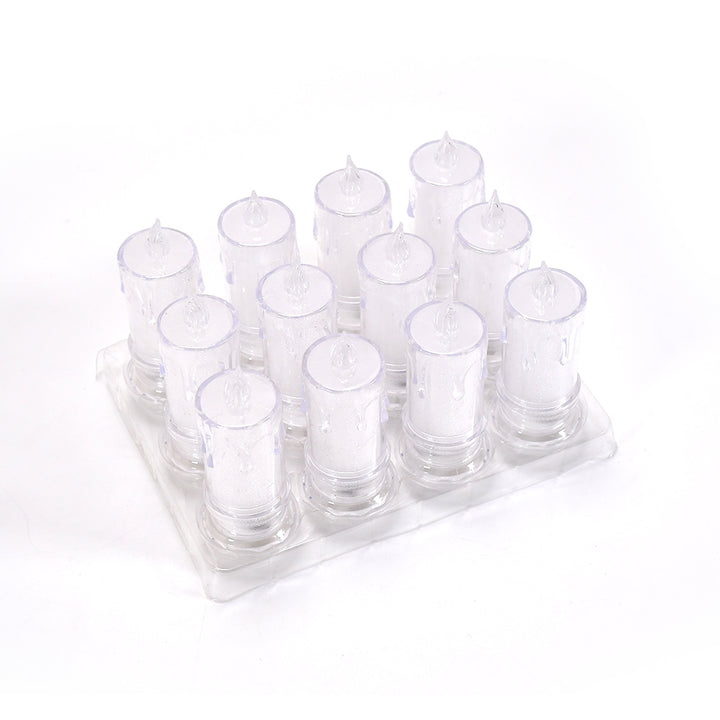 6559 Big Size Flameless Melted Design Candles For Decoration (Set Of 12pc) - Trendex