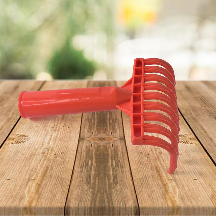 Heavy Duty Plastic Garden Hand Rake  9-tooth Cultivator Tool (1 Pc) - Trendex