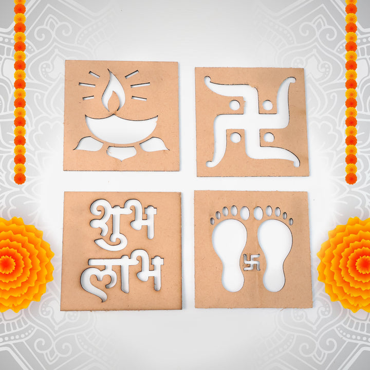 Wooden Decorative Cutouts (Mix Design  4 Pc) - Trendex