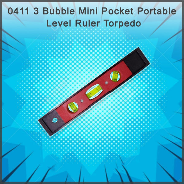 0411 3 Bubble Mini Pocket Portable Level Ruler Torpedo - Trendex