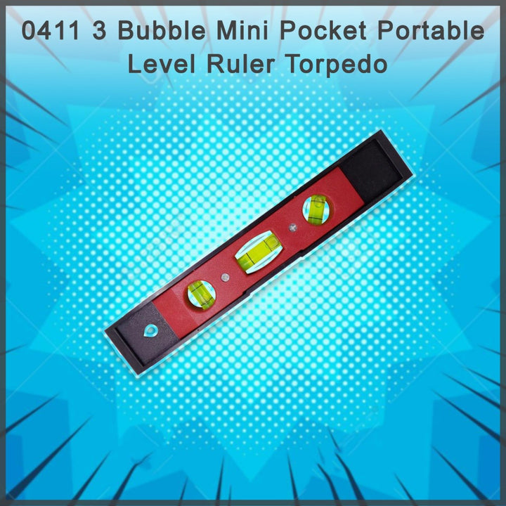0411 3 Bubble Mini Pocket Portable Level Ruler Torpedo - Trendex