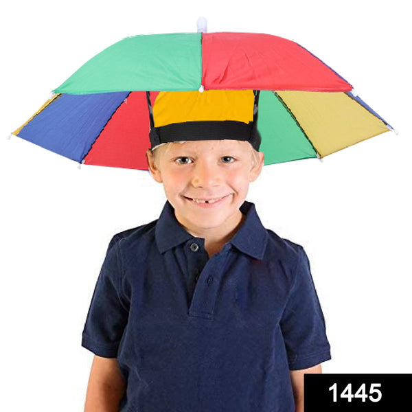 1445 Hands Free Umbrella Hat To Protect From Sun  Rain - Trendex