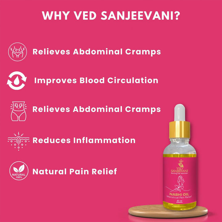 Ved Sanjeevani Nabhi Oil For Menstrual Pain Relief (30ml  1 Pc) - Trendex