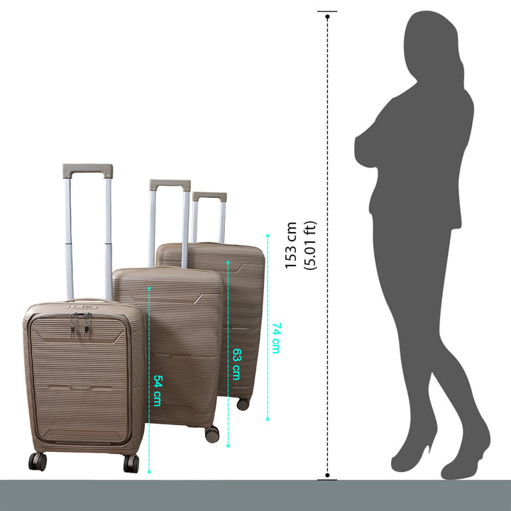 Hard-shell Trolley Luggage Bag (Set Of 3-pice  Mix Color) - Trendex