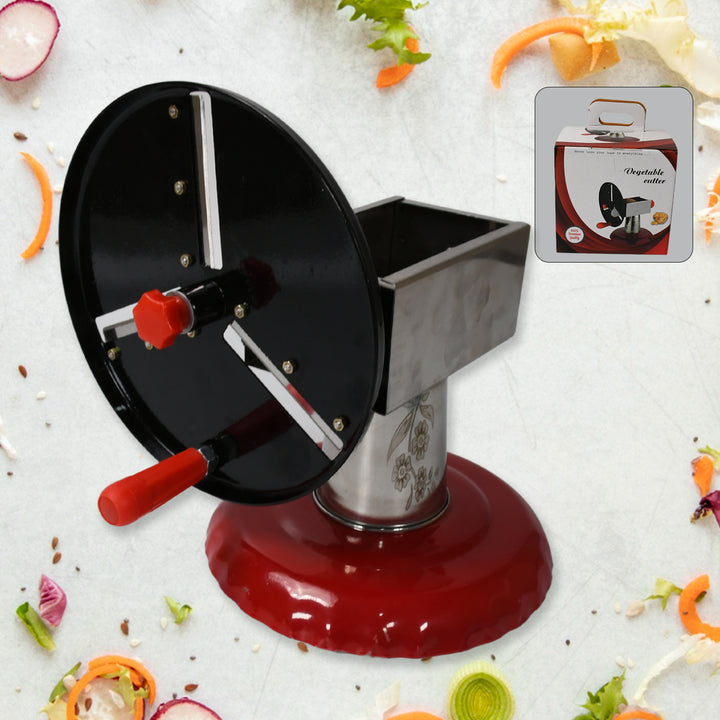 8259 Stainless Steel Chips Maker And Vegetable Slicer For Kitchen Potato Slicer Graters And Chippers. Chips Maker Is Suitable For Vegetable Cuttings. Chips Maker Consist Hard Coated Iron Wheel And Stand. - Trendex