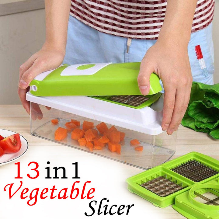 2489 Plastic 13-in-1 Manual Vegetable Graterchipser And Slicer - Trendex