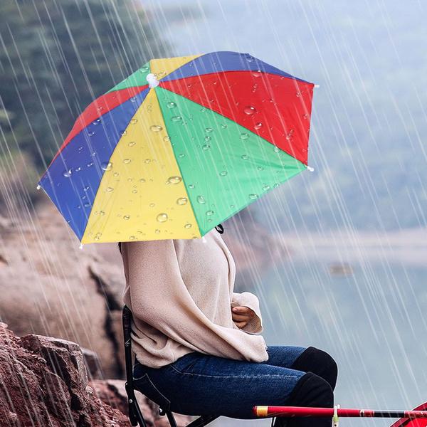 1445 Hands Free Umbrella Hat To Protect From Sun  Rain - Trendex