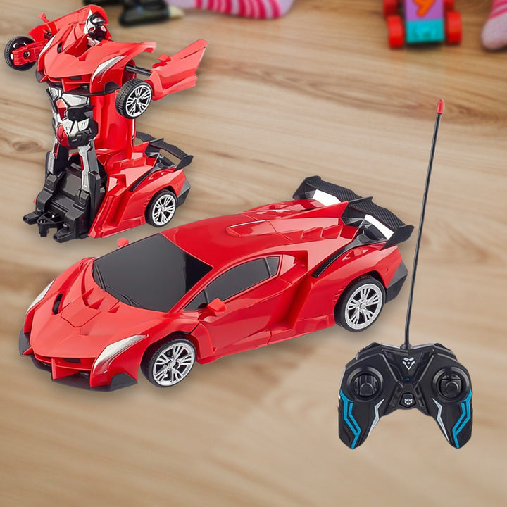 2 In 1 Automatic Robot Converted Remote Control Car With Light Scale 360drifting Deformation Robot Car Toy Kids Boys Robot Convertunique Toy For Boys (1 Pc) - Trendex