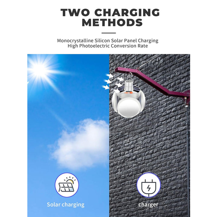 12590 Solar Multi-functional Emergency Led Light Bulb With Usb Charging Led Camping Lamp Camping Lamp Usb Rechargeable 5 Brightness Light Modes Foldable Camping Light Sos Ip65 Waterproof Camping Light Blackout Emergency Equipment Camping Gadgets - Trendex