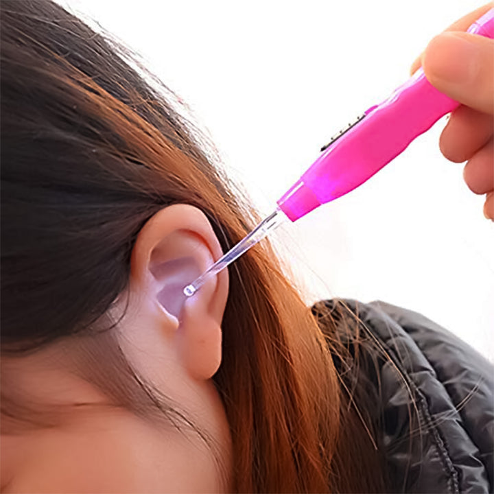 Pink Led Flashlight Earpick With Tweezer (1 Pc) - Trendex