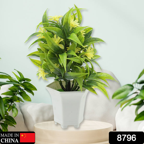 Wild Artificial Flower Plants With Cute Pot  Flower Plant For Home Office Decor  Tabletop And Desk Decoration  Artificial Flower For Balcony Indoor Decor Plants For Living Room (1 Pc) - Trendex