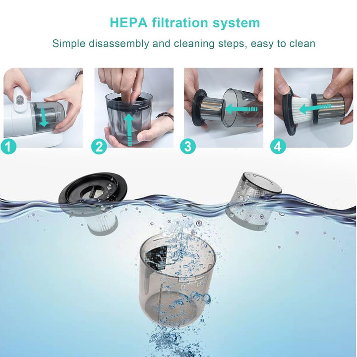 0227 Powerful Suction Portable Handheld Vacuum Cleaner - Low Noise Vacuum Cleaner For Bed - Cordless Vacuum Cleaner For Car Seat Crevices Pillows Mattresses Sofas Wireless Anti Dust And Mite Cleaner - Trendex
