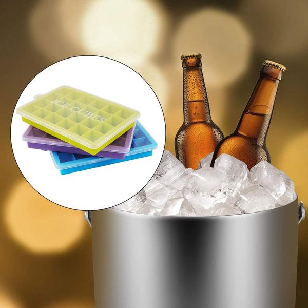 1144  Silicone Ice Cube Trays 24 Cavity Per Ice Tray Multicolour - Trendex