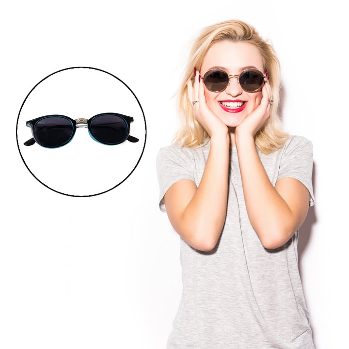 Sky Blue Uv Protected Round Sunglasses Classic Sunglasses For Men  Women Lightweight - Trendex