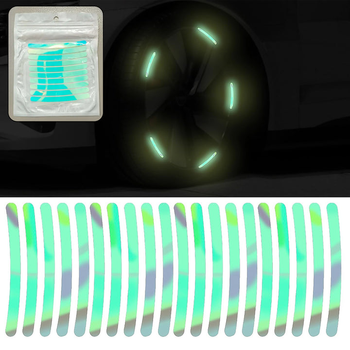Car Wheel Hub Reflective Car Stickers Night Warning Stickers (20 Pcs Set Multicolored) - Trendex