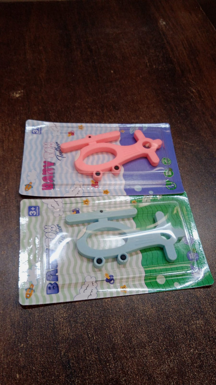 Silicone Helicopter Shape Teether For Baby (1 Pc  Mix Color) - Trendex