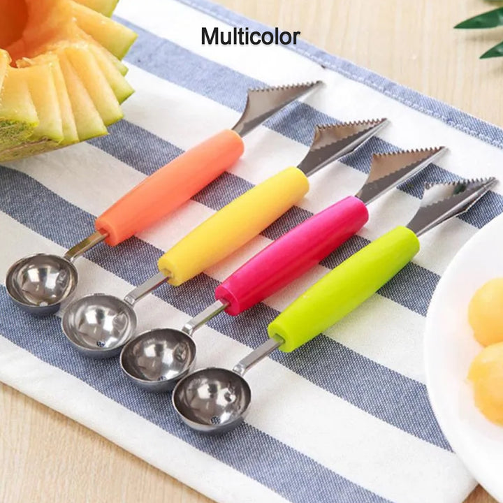 7031 Multifunctional Stainless Steel Fruit Vegetable Pattern Carving Knife Peeler Corer Spherical Dig Ball Scoop Garnishing Dig Ball Spoon Kit. - Trendex