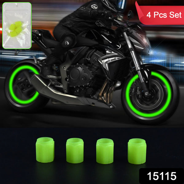 Tyre Valve Caps Luminous Glow Car Tire Valve Cap Covers Vaal Cap (4 Pcs Set) - Trendex