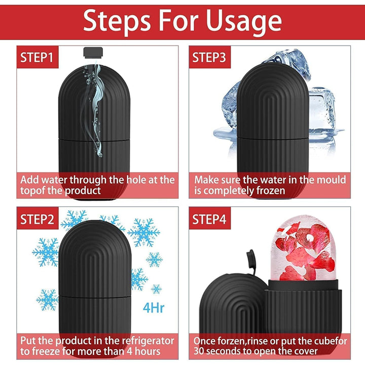 1224b Face Ice Roller  Ice Roller For Face  Ice Roller For Face Massager  Face Ice Treatment Reduce Face Swelling And Under Eye Puffiness (Black) - Trendex