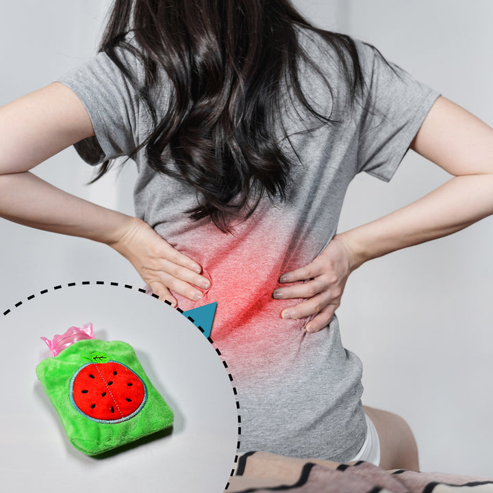 6509 Watermelon Small Hot Water Bag With Cover For Pain Relief Neck Shoulder Pain And Hand Feet Warmer Menstrual Cramps. - Trendex