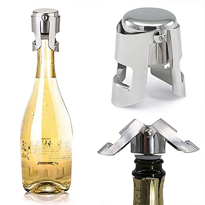 2334 Stainless Steel Sealed Sparkling Champagne Bottle Stopper Big Size - Trendex