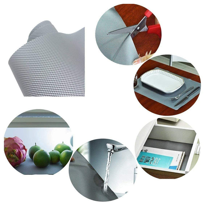 4104 Multipurpose Anti-slip Bathroom Kitchen Cabinet Drawer Shelf Mat Liner Sheets Roll Fridge Mat Table Mat Anti-slip Super Strong Placement Mat For Fridge Bathroom Kitchen Drawer Shelf Liner (45cmx3m) - Trendex