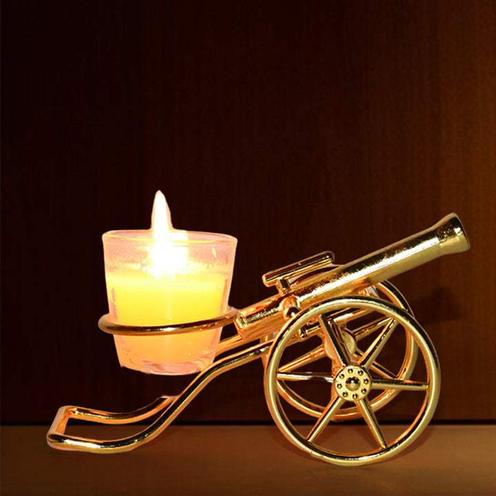 Top Cannon Tealight Holder  Candle Holder (1 Pc) - Trendex
