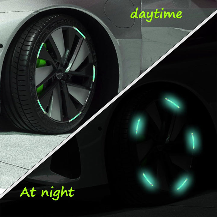 Car Wheel Hub Reflective Car Stickers Night Warning Stickers (20 Pcs Set Multicolored) - Trendex
