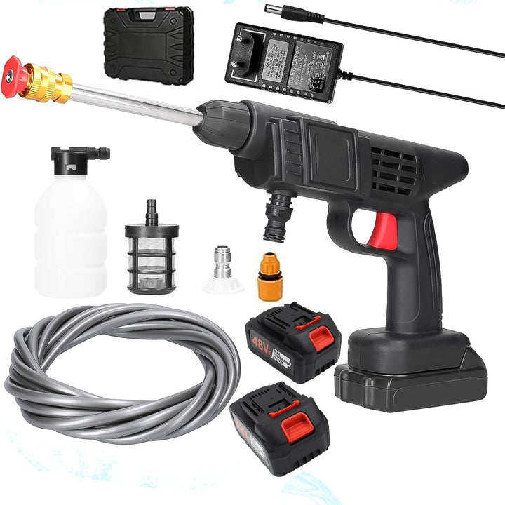 Double Battery 48v Rechargeable Electric Car Washer Gun (1 Set) - Trendex