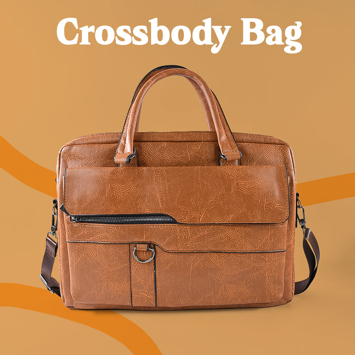 Premium Faux Leather Multipurpose Messenger Briefcase With Shoulder Strap (1 Pc) - Trendex