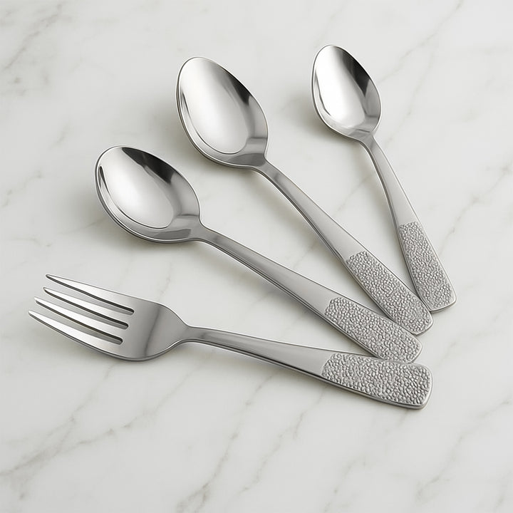 Stainless Steel Cutlery Set With Elegant Storage Stand (24 Pc) - Trendex
