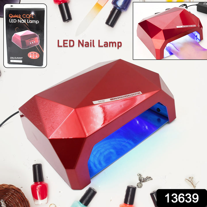 36w Led Nail Dryer Curing Nail Polish Uv Gel Diamond Shaped Nail Dryers (1 Pc) - Trendex