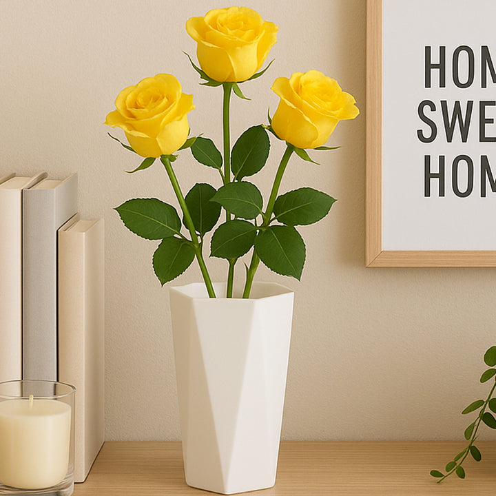 Modern Geometric Hexagon Plastic Flower Vase (1 Pc) - Trendex