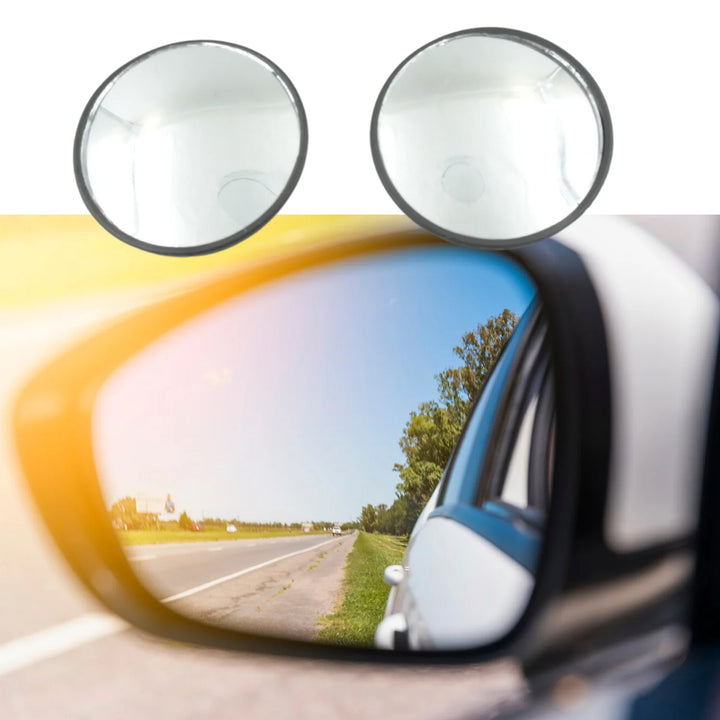 9538 Car Blind Spot Side Mirror Round Hd Glass Blindspot Mirror Convex Rear View Mirrorcar Mirror Accessories Suitable To All Cars Frameless Design (2 Pcs Set) - Trendex