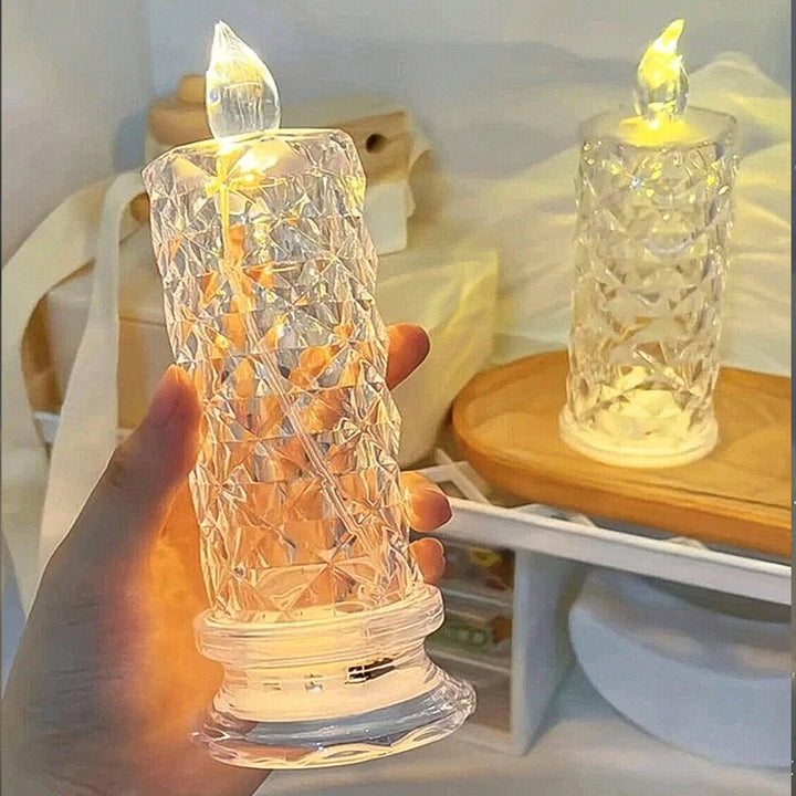 6241 Rose Candles For Home Decoration Crystal Candle Lights - Trendex