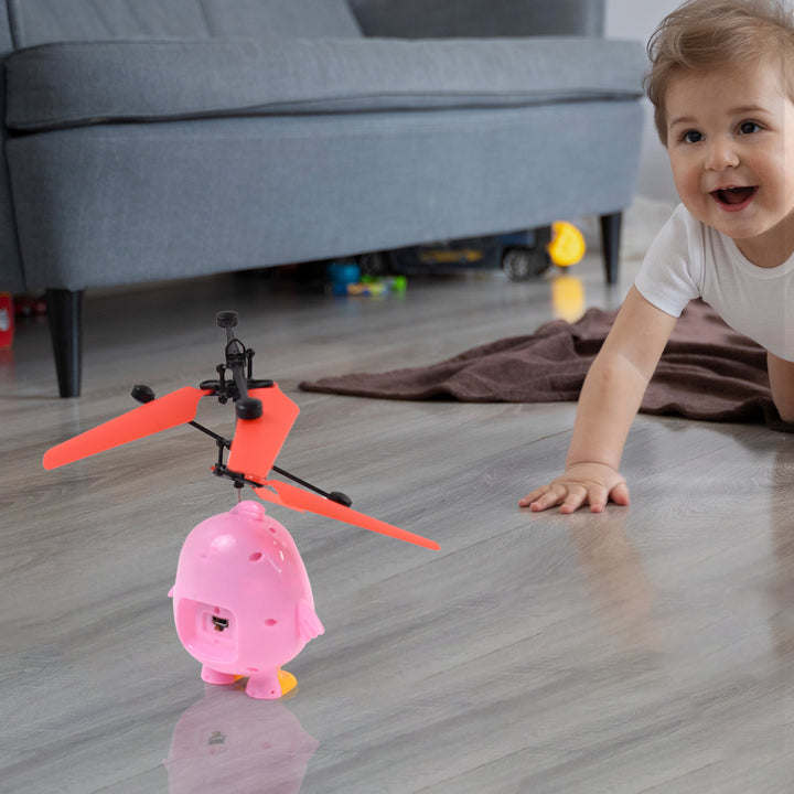 Flying Bird Rc Toy With Led Amp Remote Control  Pink Owl Design (1 Set) - Trendex