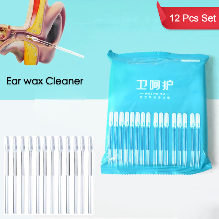 Ear Wax Cleaner Stick Silicone Reusable Sticky Ear Wax Removal Kit (12 Pcs Set) - Trendex