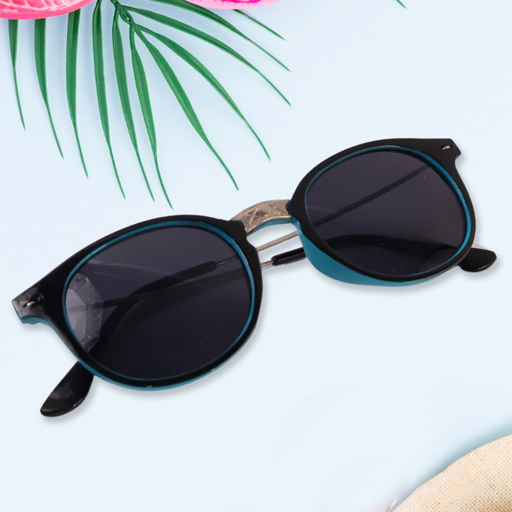 Sky Blue Uv Protected Round Sunglasses Classic Sunglasses For Men  Women Lightweight - Trendex