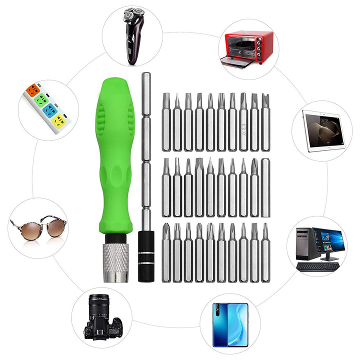 1557 32 In 1 Mini Screwdriver Bits Set With Magnetic Flexible Extension Rod - Trendex