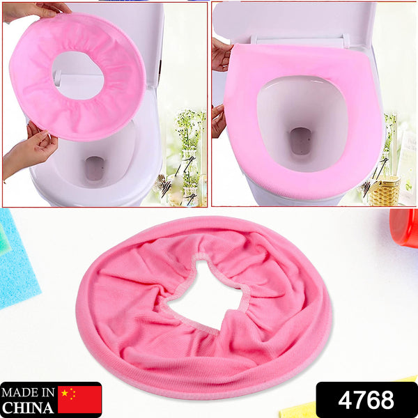 4768 Bathroom Soft Thicker Warmer Stretchable Washable Cloth Toilet Seat Cover Pads (1pc) - Trendex