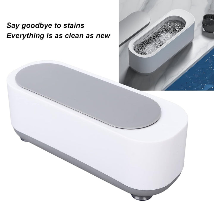 12670 Ultrasonic Jewllery Cleaner Ultrasonic Cleaning Machine Portable Jewellery Cleaning Mchine For Jewellery Ring Silver Retainer Glasses Watches Coins High Frequency Vibration Machine (Battery Not Included) - Trendex